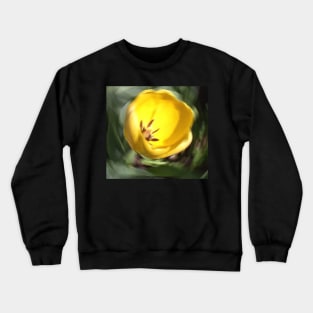 Altered Yellow Tulip Flower Design Crewneck Sweatshirt